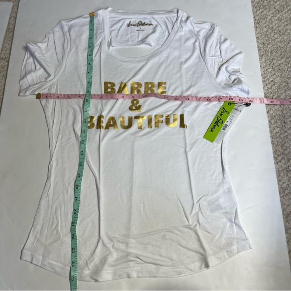NWT Sam Edelman Barre & Beautiful White Short Sleeve Spin Open Back Tee Size M - Picture 9 of 9